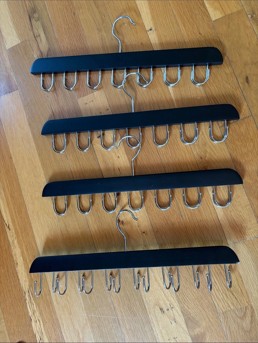 Black Multi-Hook Wall Accessory Hangers - Set of 4